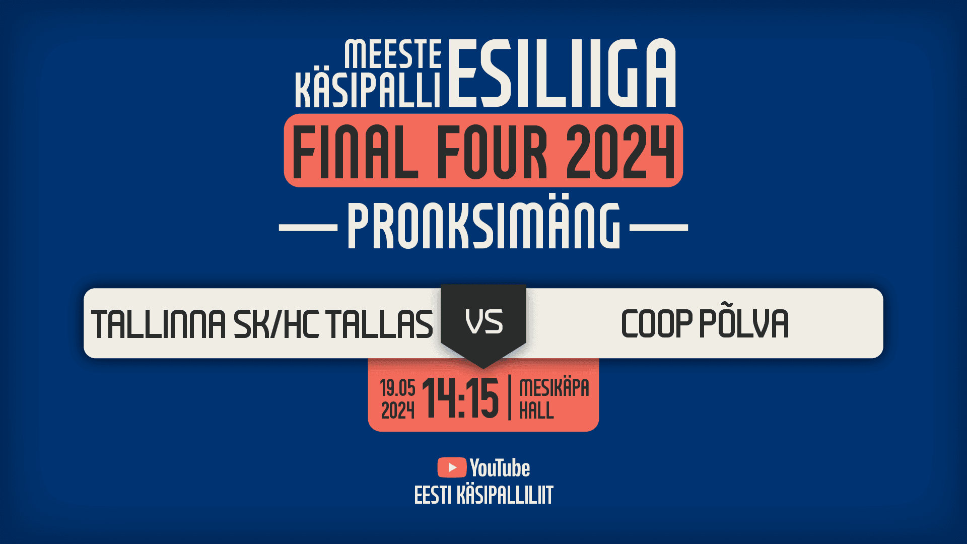 Vaata otse 2024 Eesti meistrivõistluste meeste esiliiga pronksikohtumist