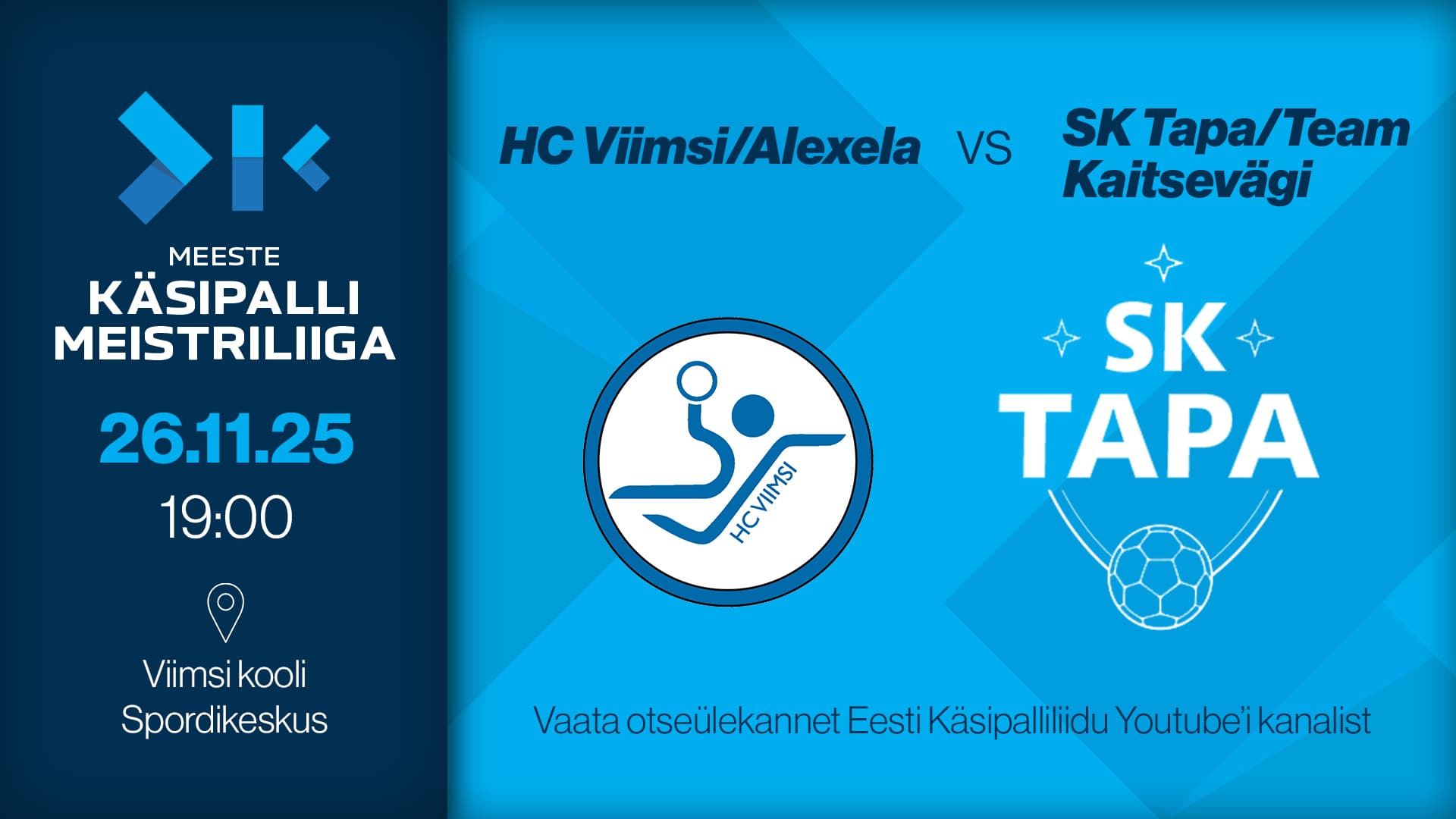 Vaata otse 2026 Eesti meistrivõistluste meeste meistriliiga kohtumist