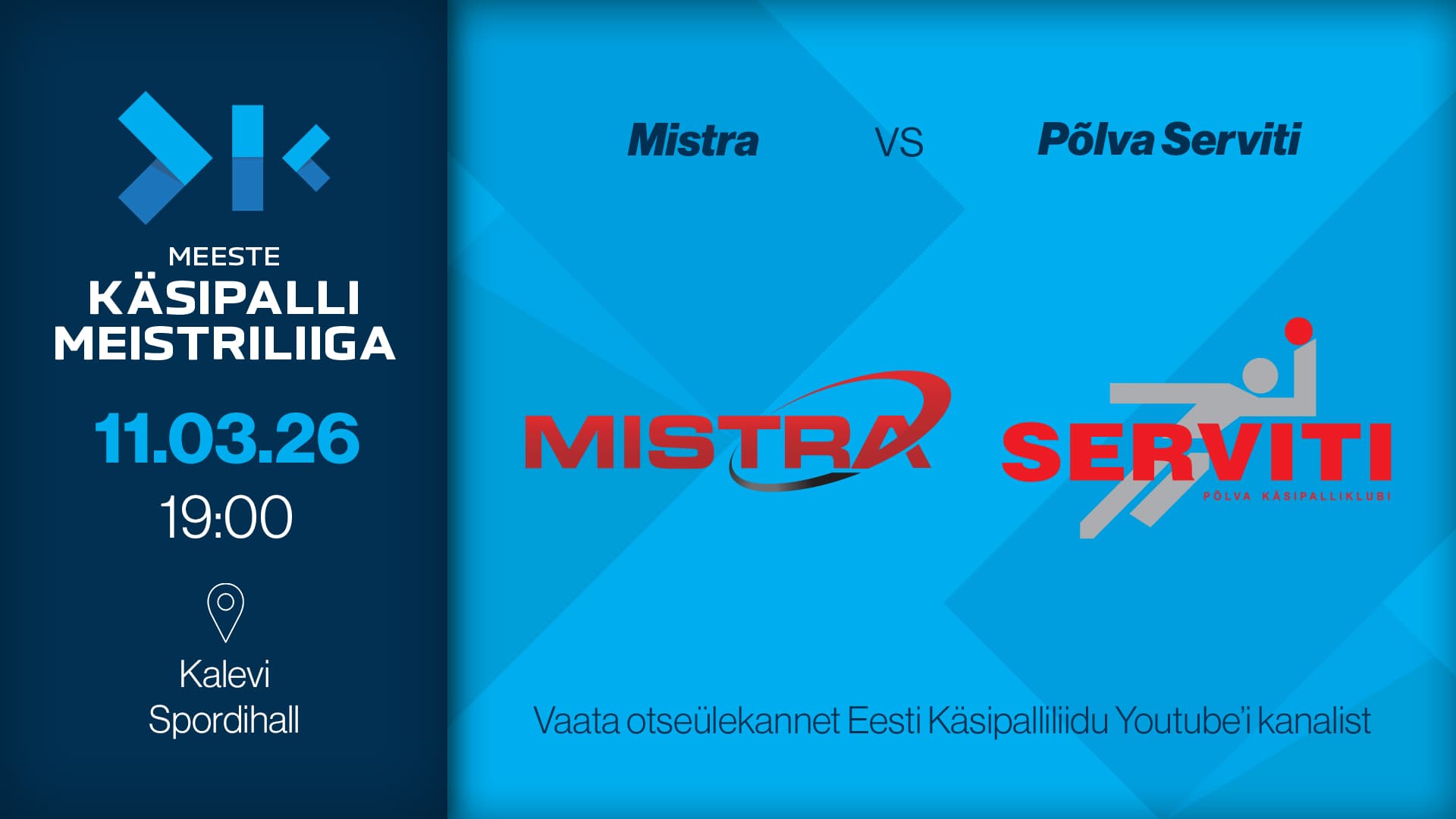 Vaata otse 2026 Eesti meistrivõistluste meeste meistriliiga kohtumist