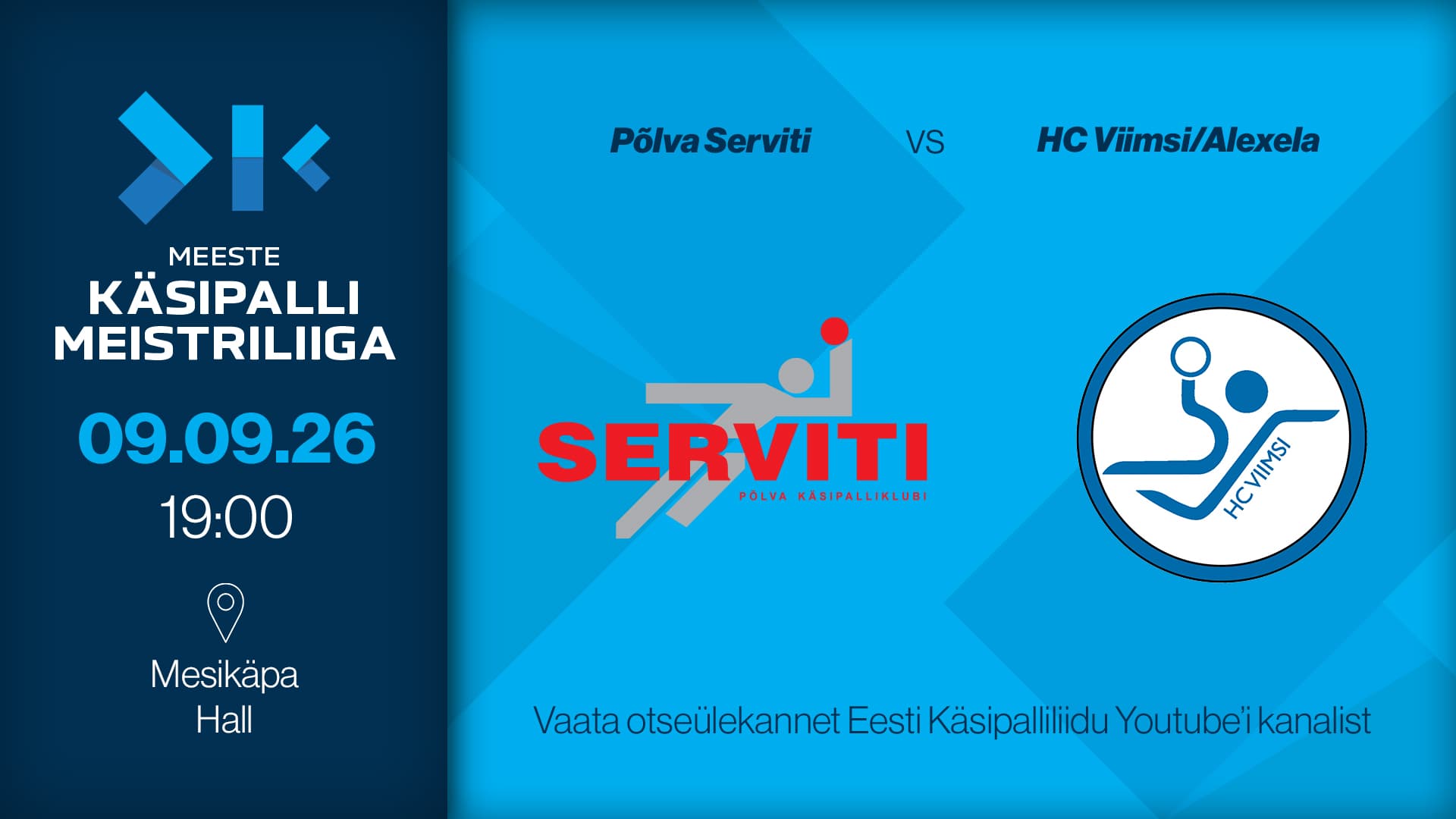 Vaata otse 2027 Eesti meistrivõistluste meeste meistriliiga kohtumist