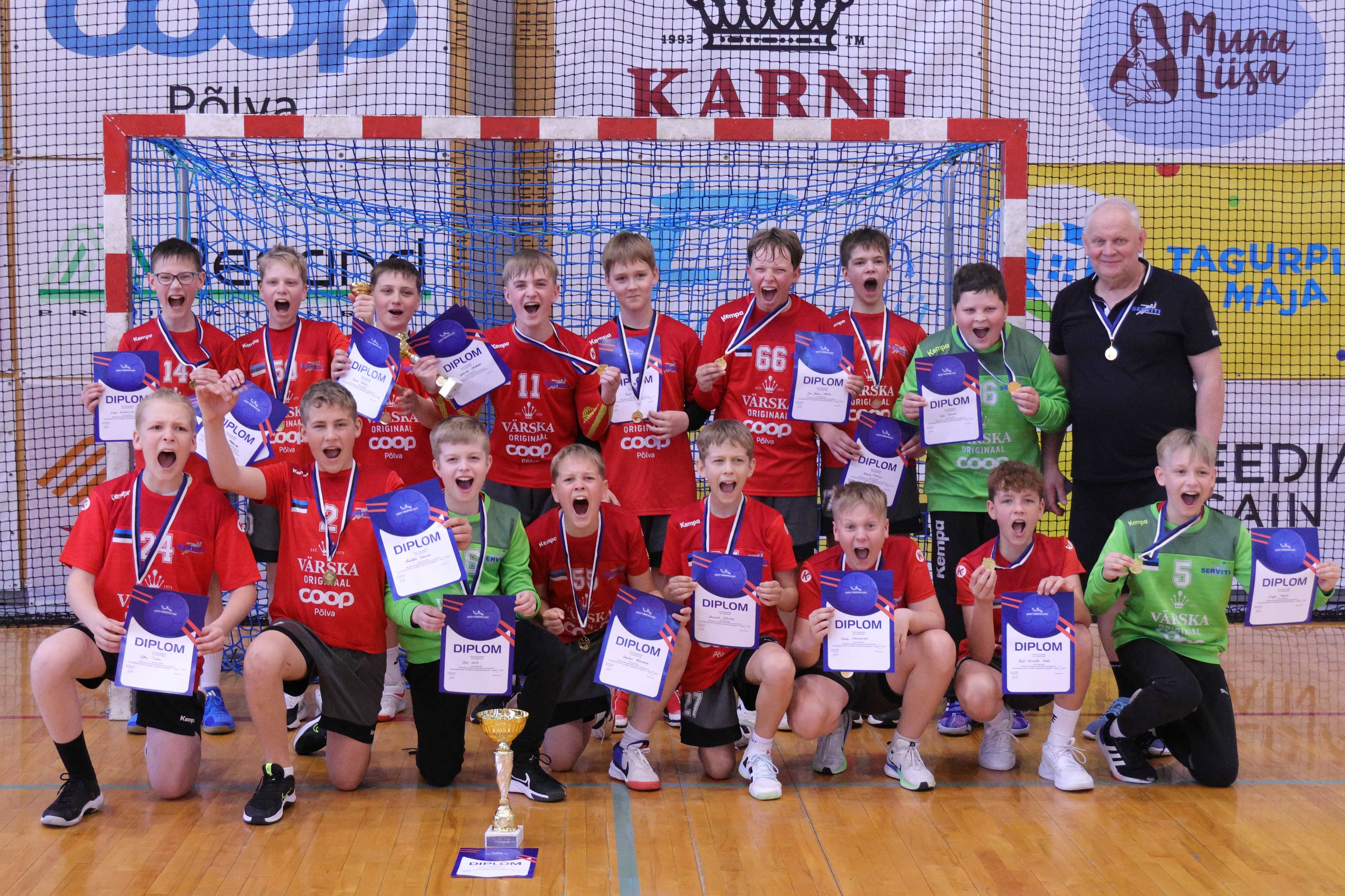 Põlva Spordikooli võistkond on 2023 Eesti meister noormeeste D-vanuseklassi käsipallis