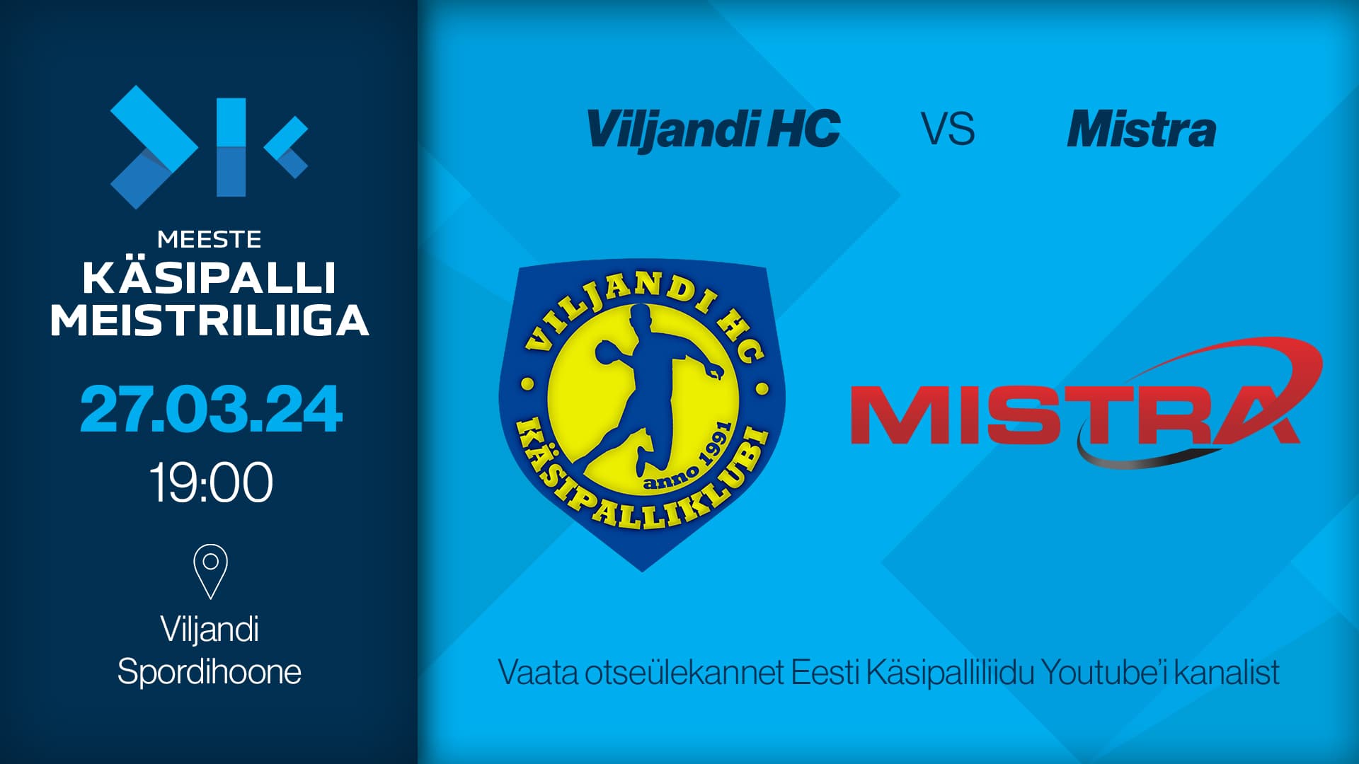 Vaata otse 2024 Eesti meistrivõistluste meeste käsipalli meistriliiga kohtumist