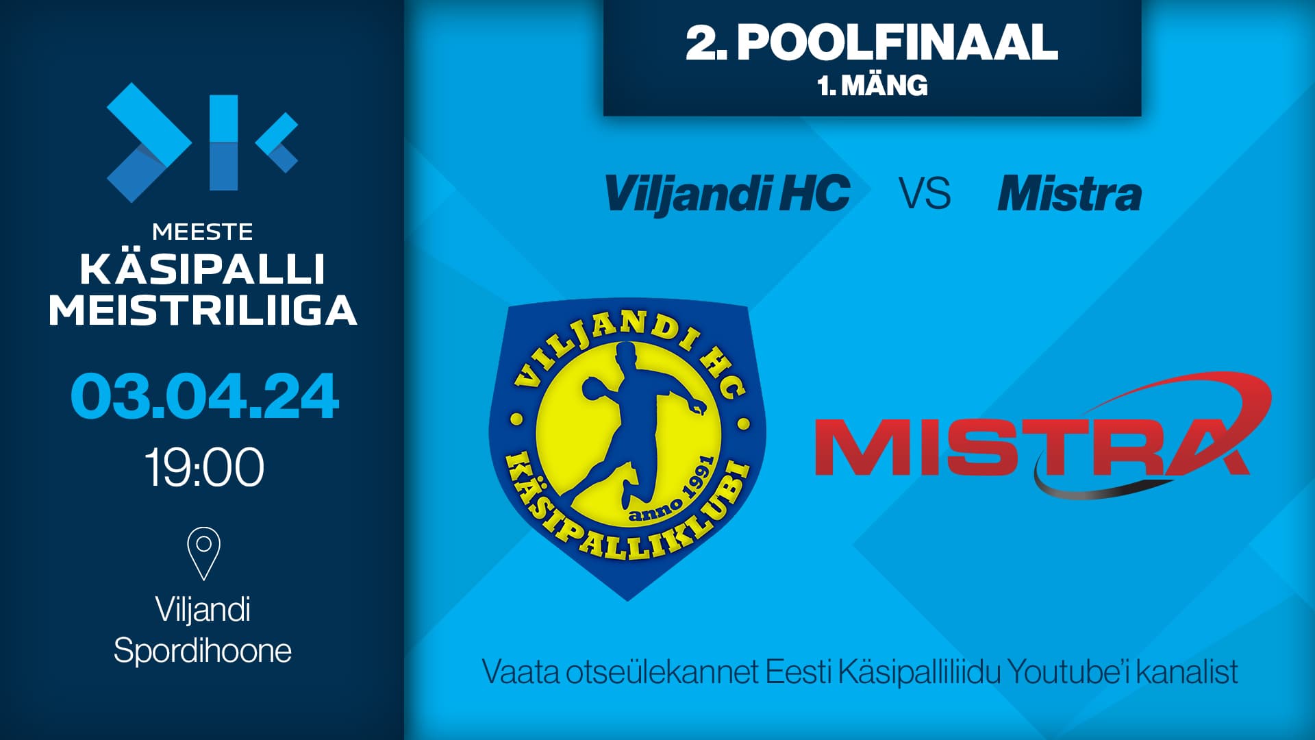 Vaata otse 2024 Eesti meistrivõistluste meeste meistriliiga poolfinaalkohtumist