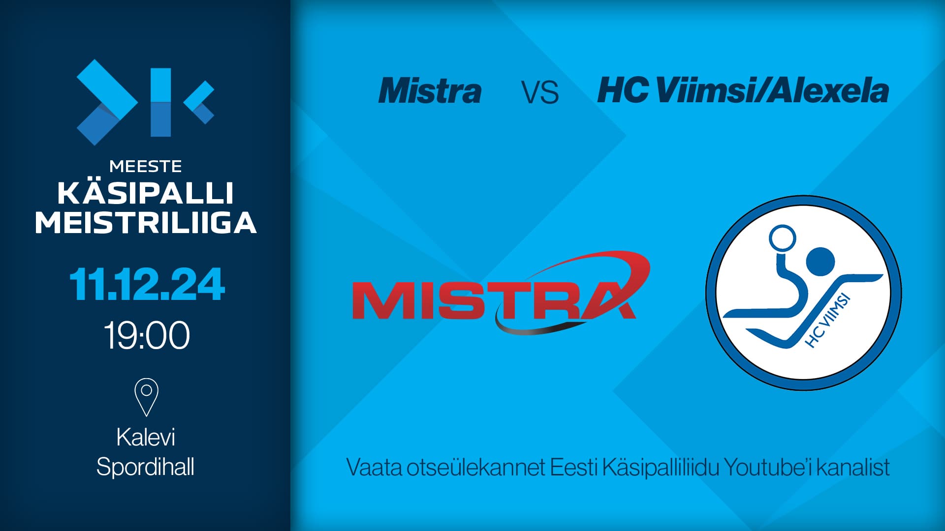 Vaata otse 2025 Eesti meistrivõistluste meeste meistriliiga kohtumist