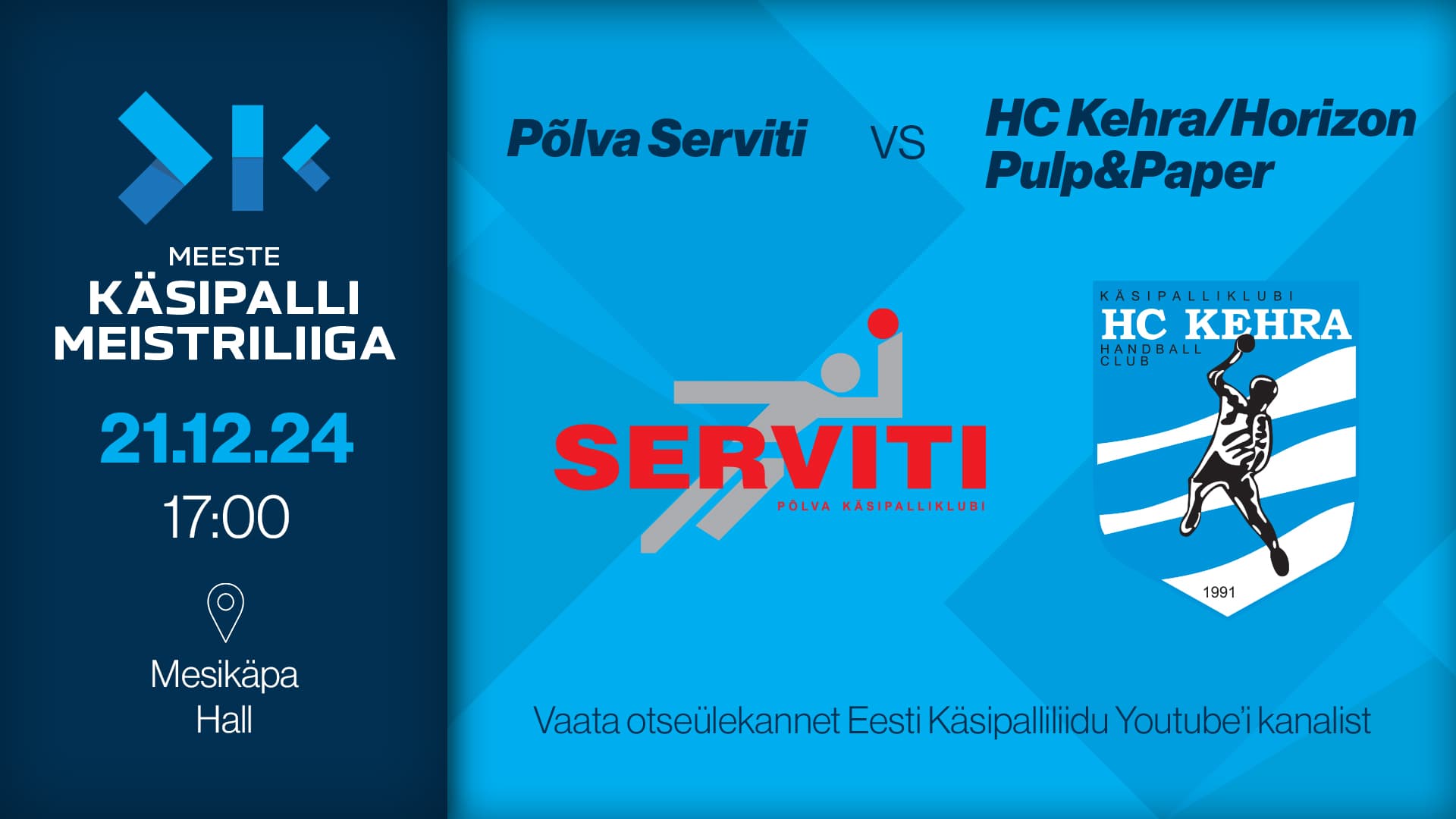 Vaata otse 2025 Eesti meistrivõistluste meeste meistriliiga kohtumist