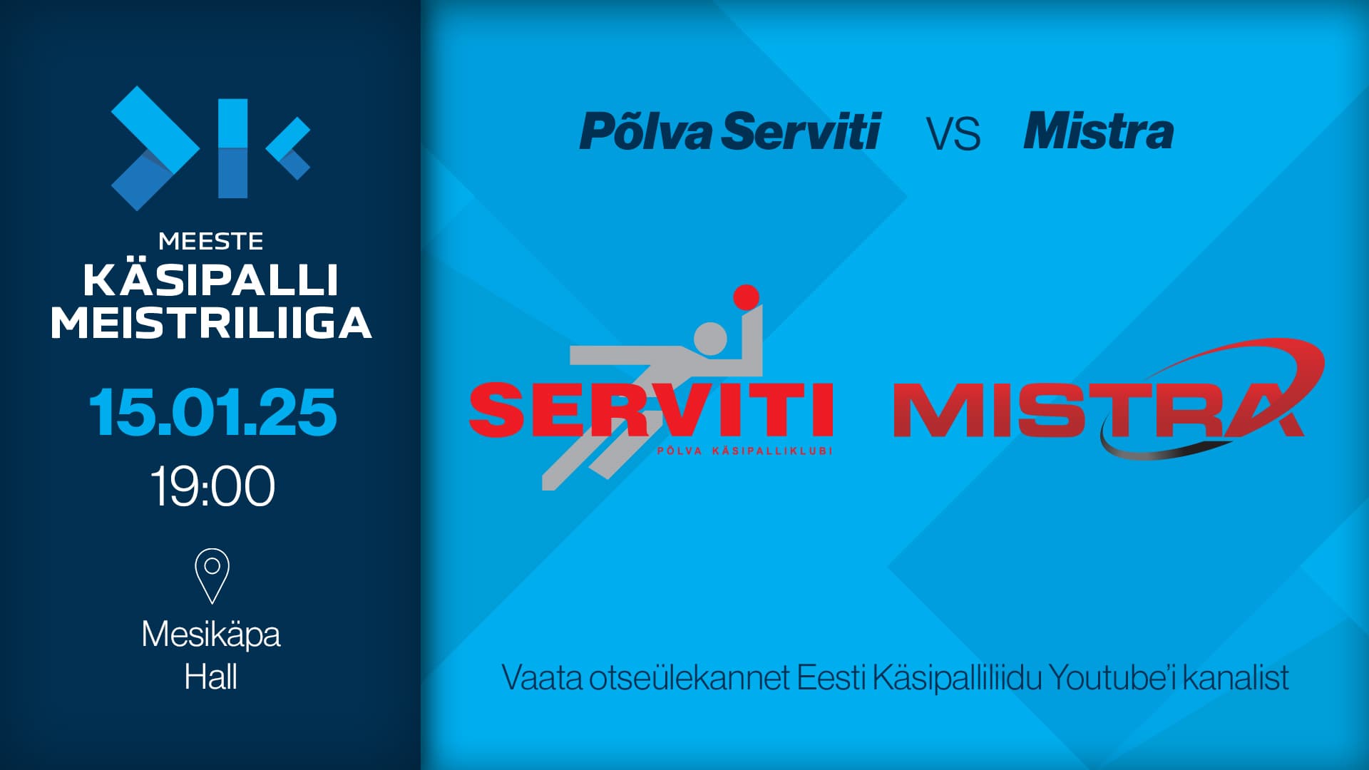 Vaata otse 2025 Eesti meistrivõistluste meeste meistriliiga kohtumist