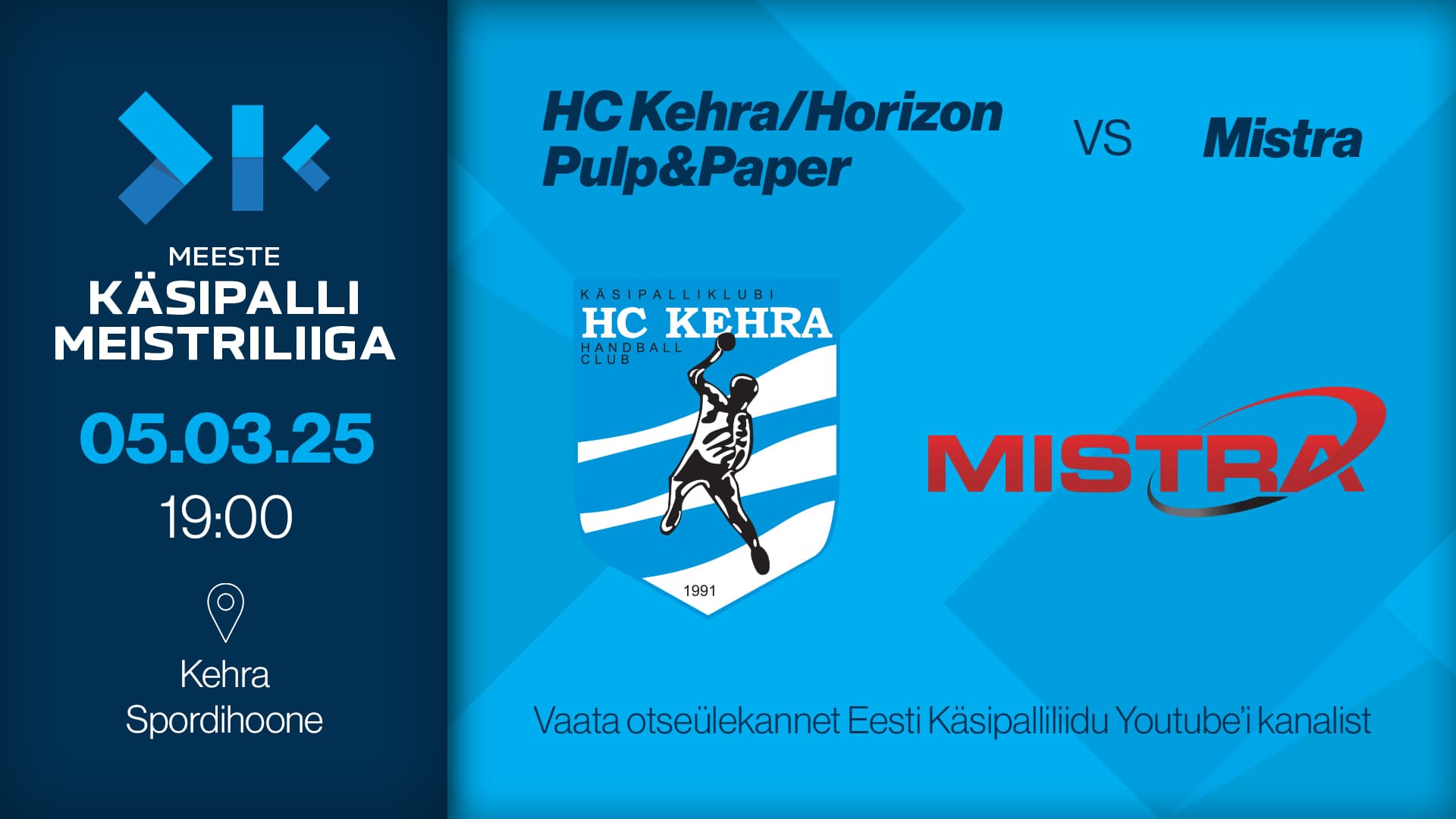 Vaata otse 2025 Eesti meistrivõistluste meeste meistriliiga kohtumist