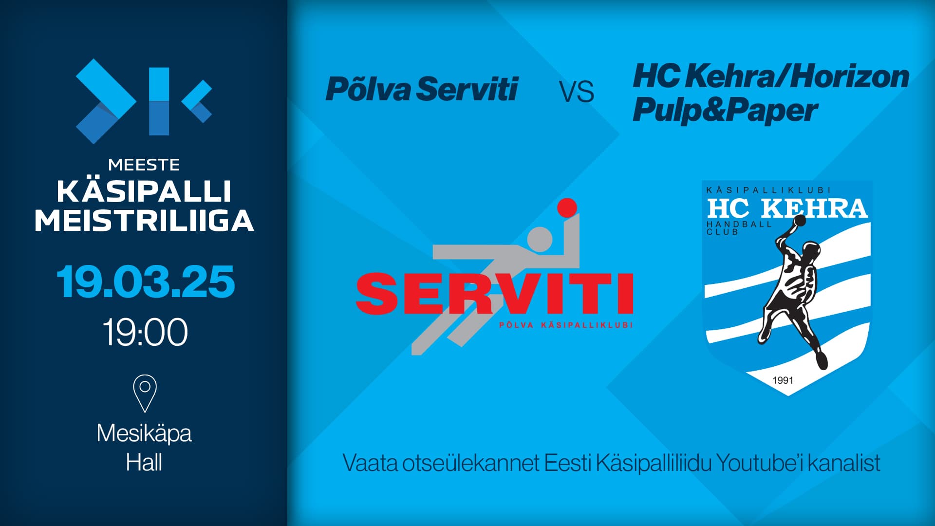 Vaata otse 2025 Eesti meistrivõistluste meeste meistriliiga kohtumist