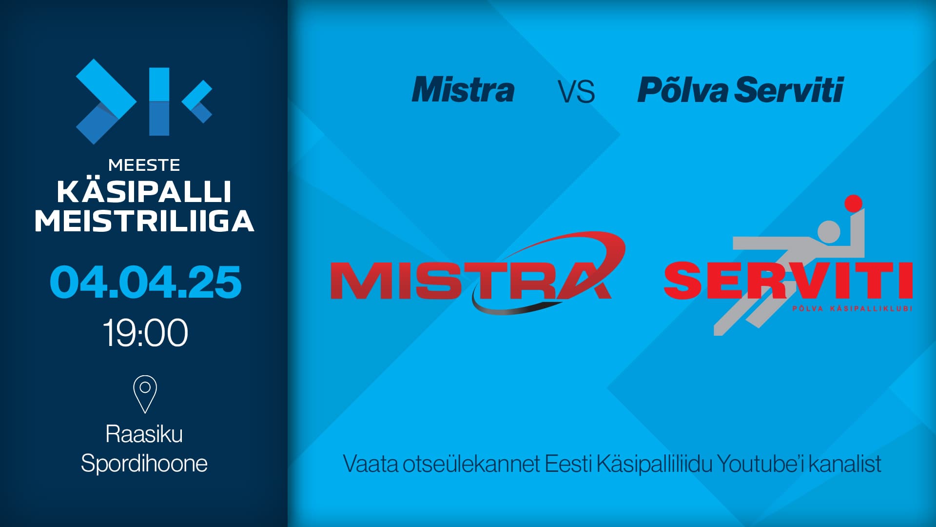 Vaata otse 2025 Eesti meistrivõistluste meeste meistriliiga kohtumist