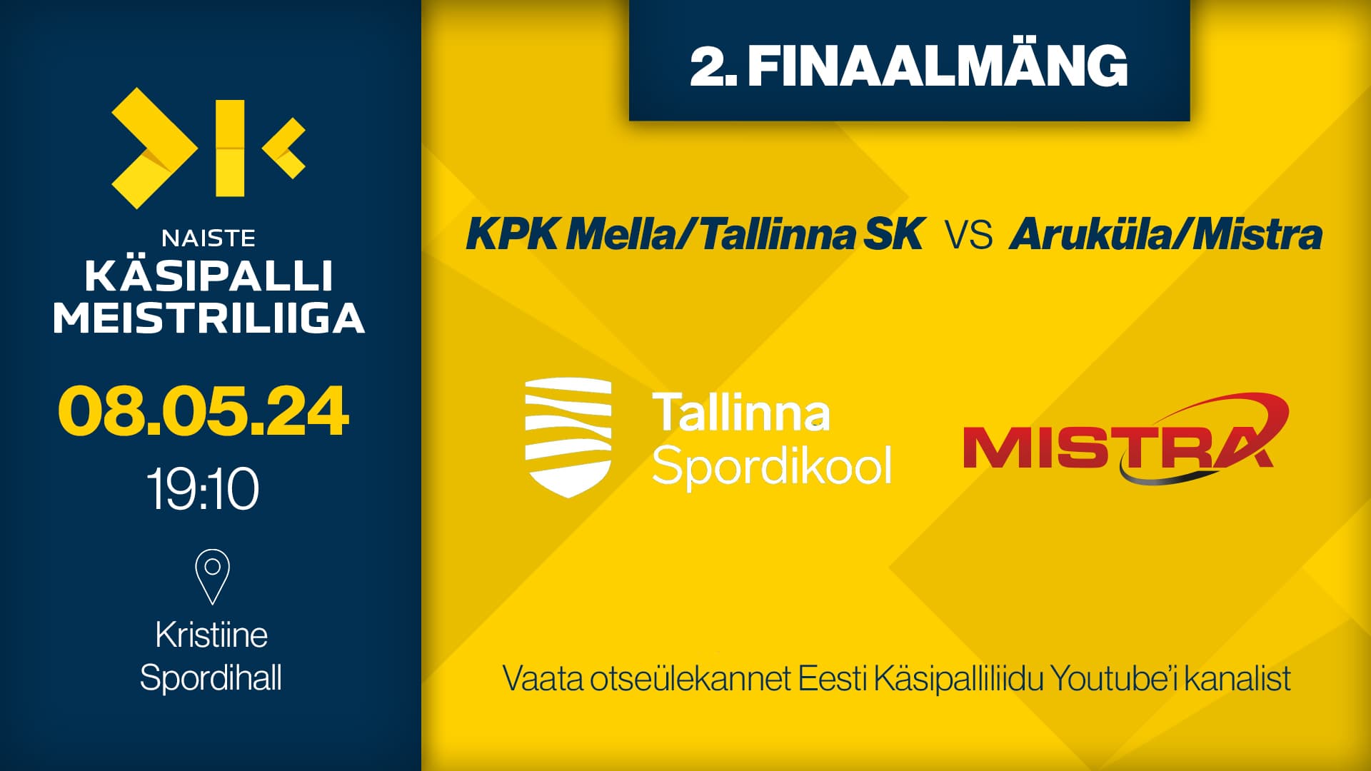 Vaata otse 2024 Eesti meistrivõistluste naiste meistriliiga teist finaalmängu