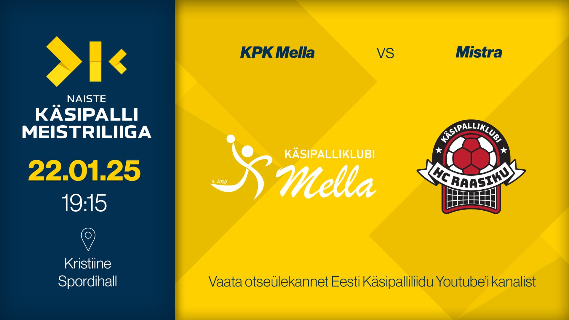 Vaata otse 2025 Eesti meistrivõistluste naiste meistriliiga kohtumist