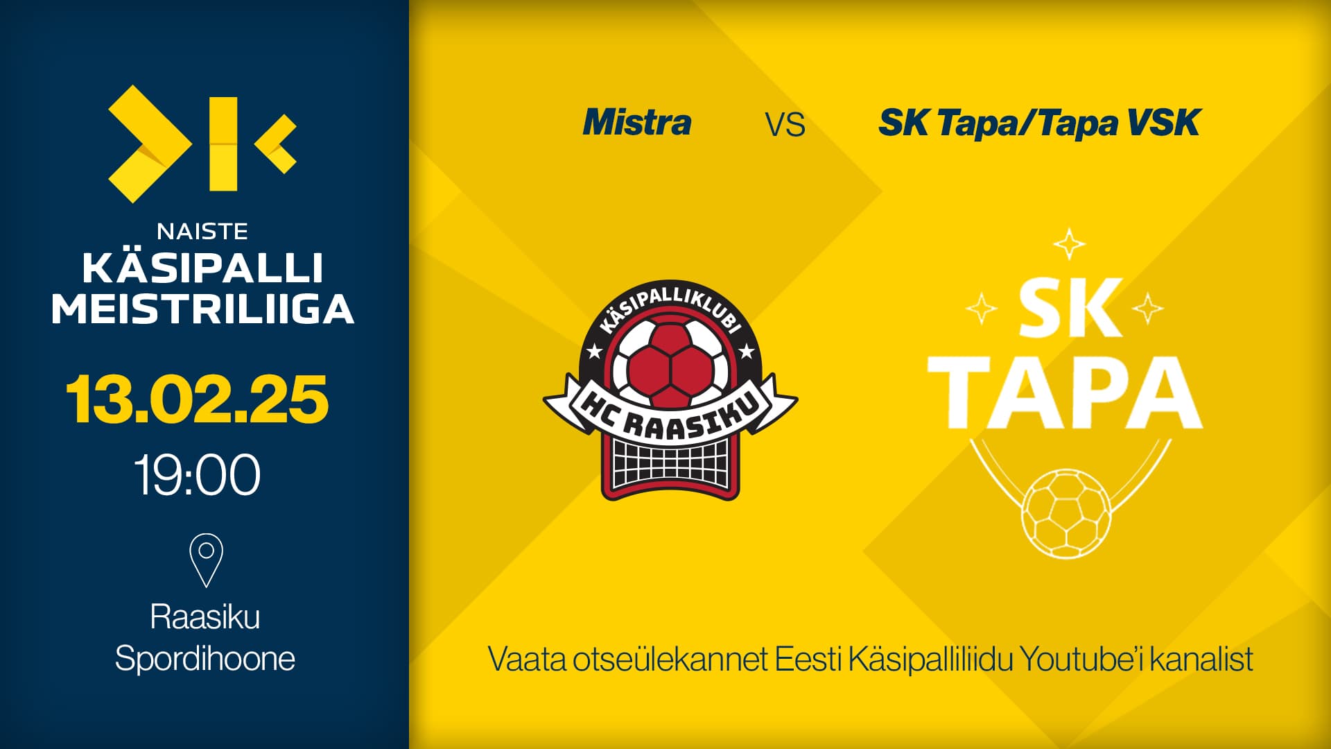 Vaata otse 2025 Eesti meistrivõistluste naiste meistriliiga kohtumist