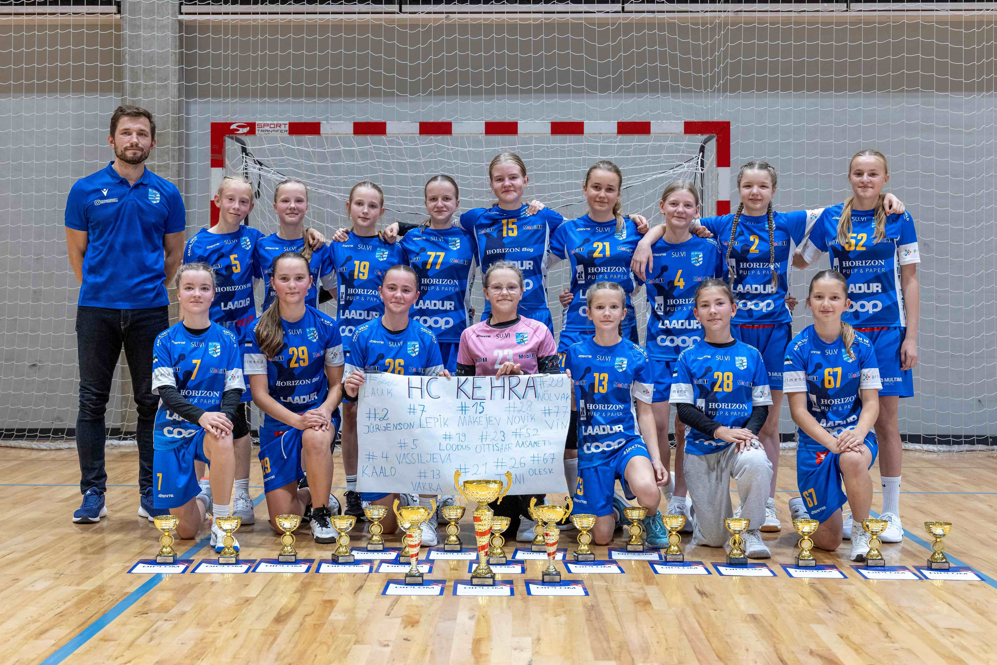 HC Kehra võistkond on 2026 Eesti karikavõitja tütarlaste U12 käsipallis