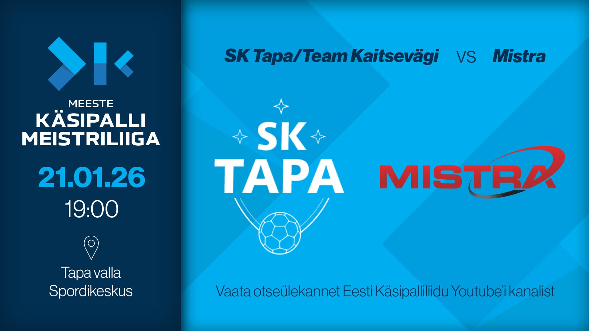 Vaata otse 2026 Eesti meistrivõistluste meeste meistriliiga kohtumist