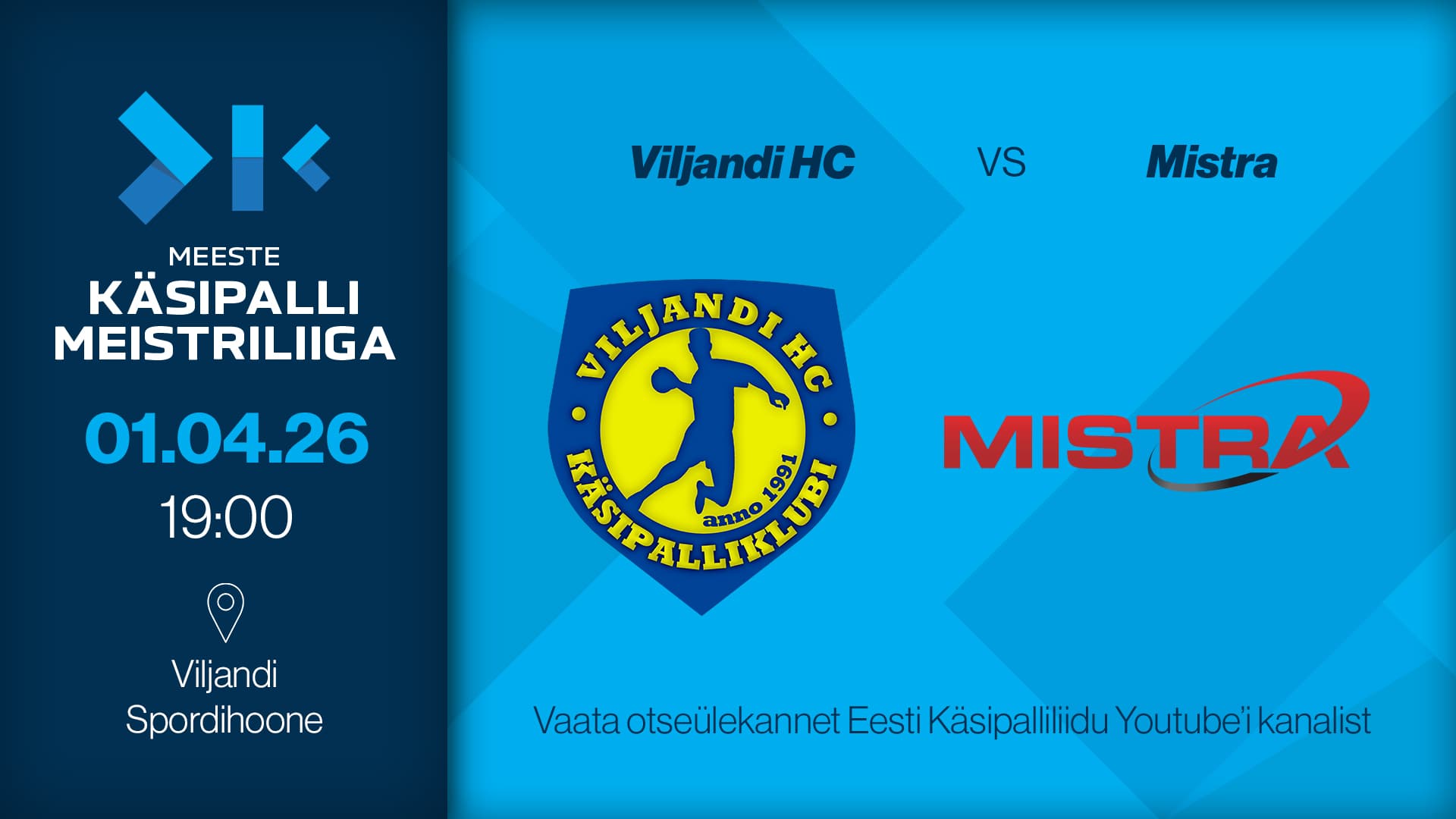 Vaata otse 2026 Eesti meistrivõistluste meeste meistriliiga kohtumist