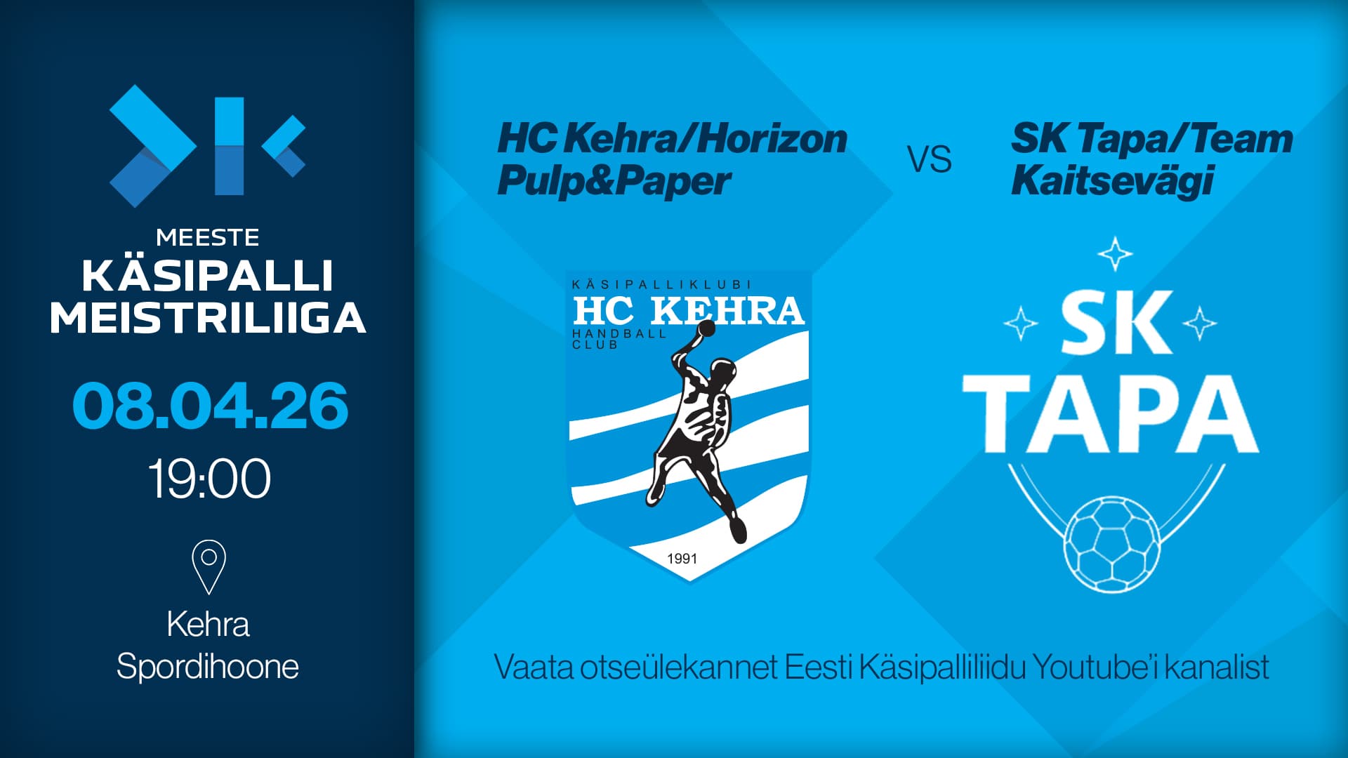 Vaata otse 2026 Eesti meistrivõistluste meeste meistriliiga kohtumist